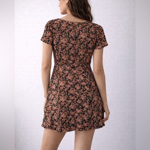 ♥️ Vintage Rabbit Rabbit Rabbit Floral Mini Dress L 90s - Picture 2 of 5